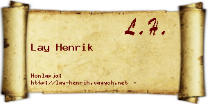 Lay Henrik névjegykártya